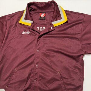 Brooklyn Xpress Warmup Jacket Snap Up Streetwear Maroon Burgundy Men's size XXL